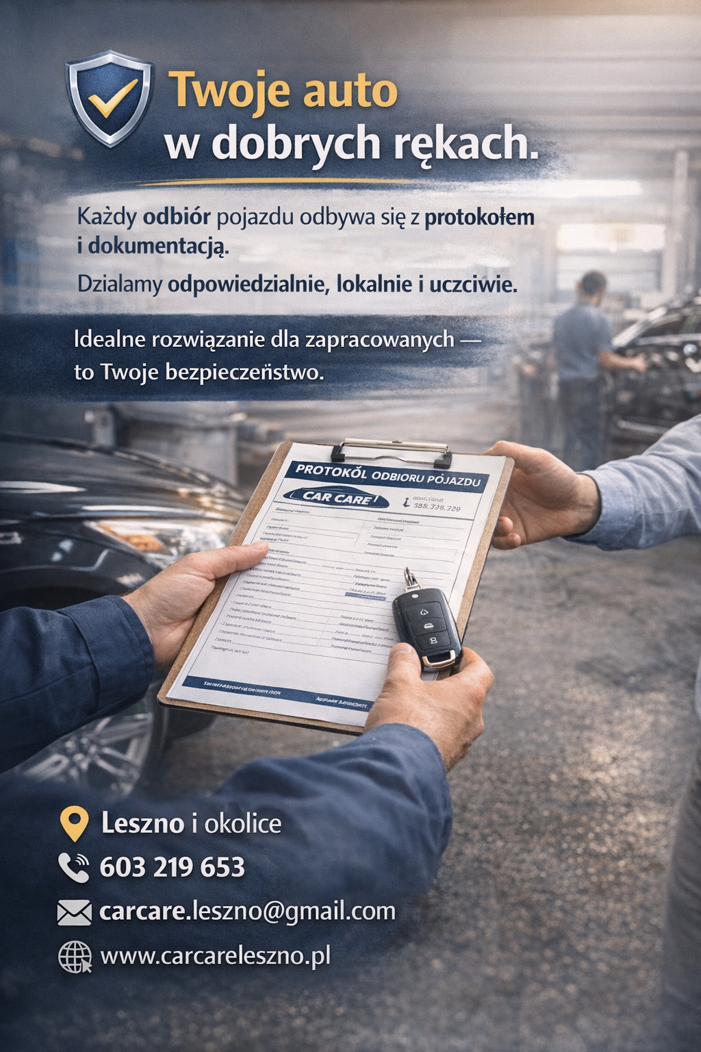 Read more about the article Twoje auto w dobrych rękach – bezpieczny odbiór samochodu na terenie Leszna i okolic.