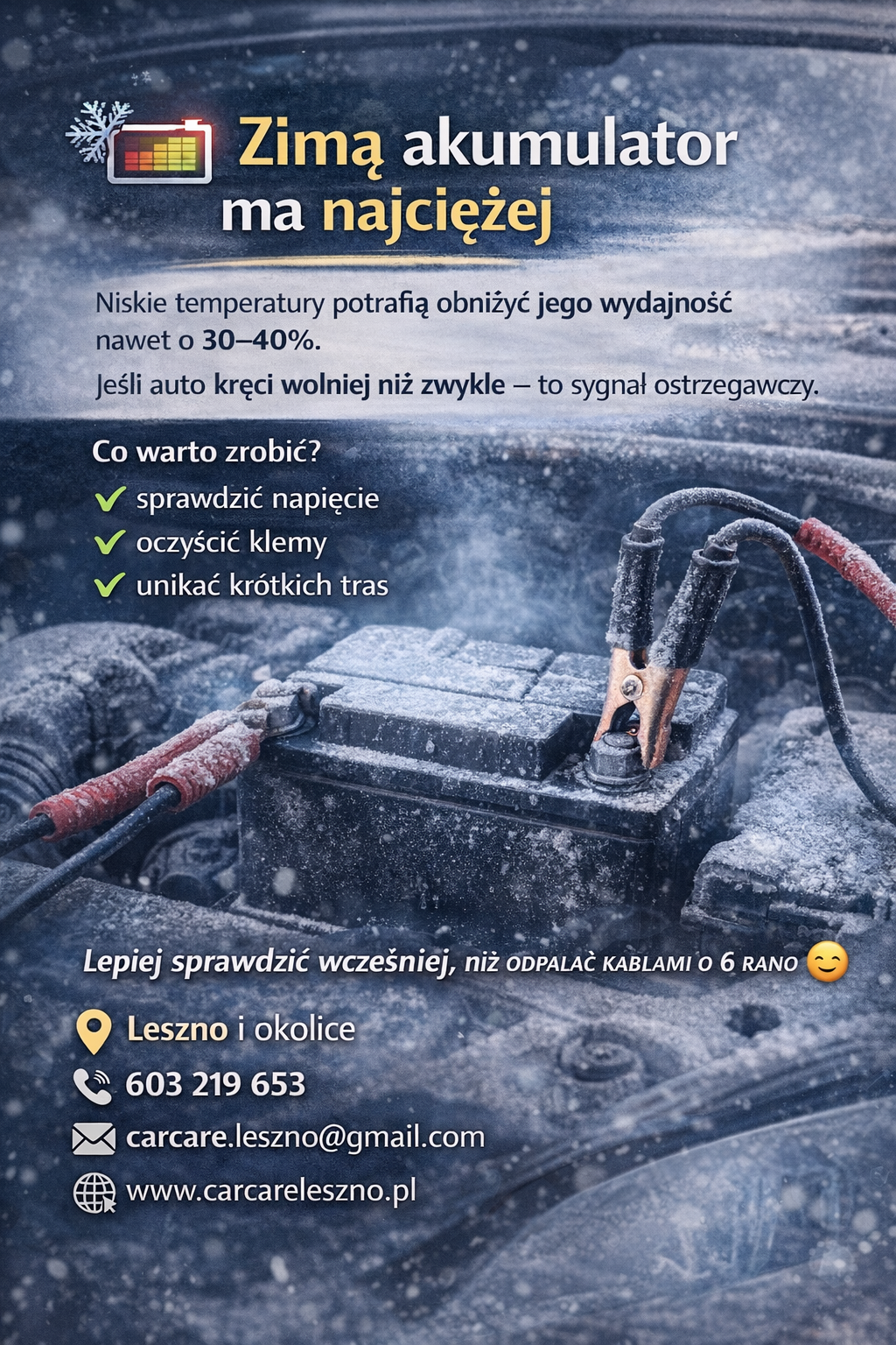 Read more about the article 🔋 Zimą akumulator ma najciężej